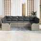 vidaXL Set Divano da Giardino 9 Pezzi con Cuscini Grigio Chiaro in Polirattan