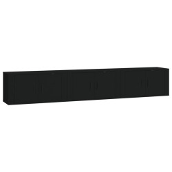 Mobili Porta TV a Parete 3 pz Nero 80x34,5x40 cm