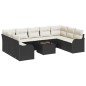 vidaXL Set di divano da giardino 9 pezzi con cuscini in rattan sintetico marrone.
