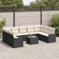 vidaXL Set di divano da giardino 9 pezzi con cuscini in rattan sintetico marrone.