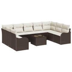 vidaXL Set da Giardino a 9 Pezzi con Cuscini Grigi in Rattan Sintetico