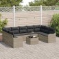 vidaXL Set di Sofà da Giardino di 10 Pezzi con Cuscini Grigi in Polirattan