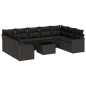 vidaXL Set di divani da giardino da 10 pezzi con cuscini in polyrattan beige. vidaXL Set di divani da giardino da 10 pezzi con cuscini in polyrattan beige.