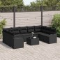 vidaXL Set di divani da giardino da 10 pezzi con cuscini in polyrattan beige. vidaXL Set di divani da giardino da 10 pezzi con cuscini in polyrattan beige.