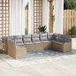 vidaXL Set di divani da giardino con cuscini beige in rattan sintetico, 10 pezzi. vidaXL Set di divani da giardino con cuscini beige in rattan sintetico, 10 pezzi.