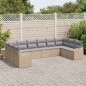 vidaXL Set di divani da giardino con cuscini beige in rattan sintetico, 10 pezzi. vidaXL Set di divani da giardino con cuscini beige in rattan sintetico, 10 pezzi.