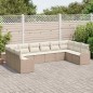 vidaXL Set Divano da Giardino da 10 Pezzi con Cuscini in Rattan Sintetico Beige