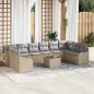 vidaXL Set di divani da giardino a 11 pezzi con cuscini in rattan sintetico nero.