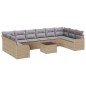 vidaXL Set di divani da giardino a 11 pezzi con cuscini in rattan sintetico nero.