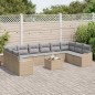 vidaXL Set di divani da giardino a 11 pezzi con cuscini in rattan sintetico nero.