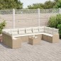 vidaXL Set di Sofà da Giardino da 11 Pezzi con Cuscini in Rattan e Poliestere Marrone