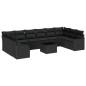 vidaXL Set di divani da giardino in 11 pezzi con cuscini in rattan beige.