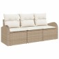 vidaXL Set di divani da giardino a 3 pezzi con cuscini beige in rattan sintetico