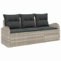 vidaXL Set di divani da giardino a 3 pezzi con cuscini in rattan sintetico grigio chiaro