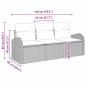 vidaXL Set di divani da giardino a 3 pezzi con cuscini in rattan sintetico grigio chiaro