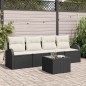 vidaXL Set di divani giardino 5 pezzi con cuscini neri in polyrattan