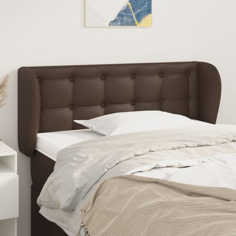Testiera ad Orecchio Marrone 93x23x78/88 cm in Similpelle Testiera ad Orecchio Marrone 93x23x78/88 cm in Similpelle