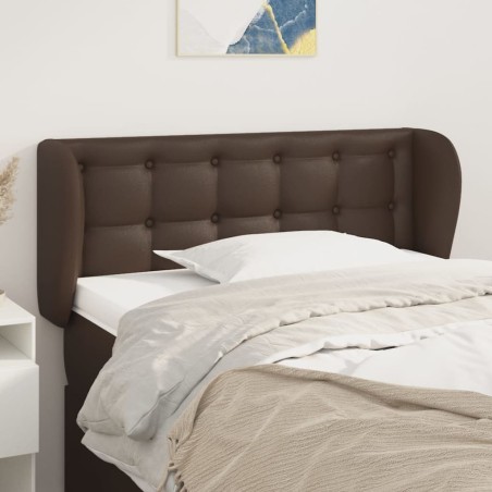 Testiera ad Orecchio Marrone 93x23x78/88 cm in Similpelle