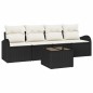 vidaXL Set di divani giardino 5 pezzi con cuscini neri in polyrattan