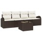 vidaXL Set di Divani da Giardino di 5 pezzi con cuscini Marrone Polyrattan