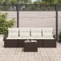 vidaXL Set di Divani da Giardino di 5 pezzi con cuscini Marrone Polyrattan