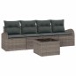 vidaXL Set di divani da giardino da 5 pezzi con cuscini grigi in rattan sintetico