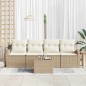 vidaXL Set di Divani da Giardino 5 Pezzi con Cuscini Beige in Polyrattan
