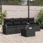 vidaXL Set Divano da Giardino da 5 Pezzi con Cuscini Nero Rattan Sintetico