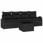 vidaXL Set Divano da Giardino da 5 Pezzi con Cuscini Nero Rattan Sintetico