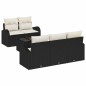 vidaXL Set Divano da Giardino 6 Pezzi con Cuscini Nero Polyrattan vidaXL Set Divano da Giardino 6 Pezzi con Cuscini Nero Polyrattan