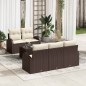 vidaXL Set Divano da Giardino 6 Pezzi con Cuscini Marrone Polyrattan