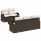 vidaXL Set Divano da Giardino 6 Pezzi con Cuscini Marrone Polyrattan