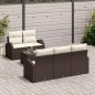 vidaXL Set Divano da Giardino 6 Pezzi con Cuscini Marrone Polyrattan