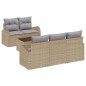 vidaXL Set di divani da giardino a 6 pezzi con cuscini beige in polyrattan
