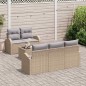 vidaXL Set di divani da giardino a 6 pezzi con cuscini beige in polyrattan