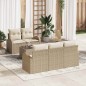 vidaXL Set di divani da giardino 6 Pezzi con cuscini Beige Rattan