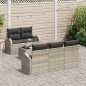 vidaXL Set divani giardino 6 pezzi con cuscini grigio chiaro polyrattan vidaXL Set divani giardino 6 pezzi con cuscini grigio chiaro polyrattan