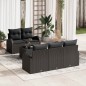 vidaXL Set di divani da giardino 6 pezzi con cuscini neri in polyrattan