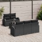 vidaXL Set di divani da giardino 6 pezzi con cuscini neri in polyrattan