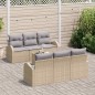 vidaXL Set di Divani da Giardino con Cuscini 7 Pezzi Beige Polyrattan