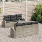 vidaXL Set Divano Giardino 7 Pz con Cuscini Grigio Chiaro Rattan Sintetico