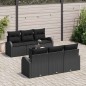 vidaXL Set di divani da giardino con cuscini Nero Polyrattan vidaXL Set di divani da giardino con cuscini Nero Polyrattan