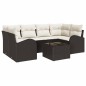 vidaXL Set Divano da Giardino 7 Pezzi con Cuscini Marrone Polirattan