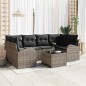 vidaXL Set di 7 Pezzi di Divani da Giardino con Cuscini Grigio in Polyrattan