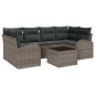 vidaXL Set di 7 Pezzi di Divani da Giardino con Cuscini Grigio in Polyrattan