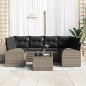 vidaXL Set di 7 Pezzi di Divani da Giardino con Cuscini Grigio in Polyrattan