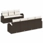 vidaXL Set di divani da giardino 8 pezzi con cuscini Marrone Rattan vidaXL Set di divani da giardino 8 pezzi con cuscini Marrone Rattan