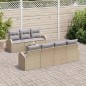 vidaXL Set di divano da giardino 8 pezzi con cuscini Beige Poly Rattan
