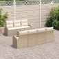 vidaXL Set di Sofà da Giardino 8 Pezzi con Cuscini Beige in Polyrattan