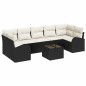 vidaXL Set Divano Giardino 8 Pezzi con Cuscini Nero Polyrattan